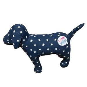 Victoria's Secret VOTE for Pink Puppy Dog Stuffed Plush BLUE with White Stars